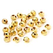 Perle - spacer. Facetteret. 18k forgyldt. 6 x 5 mm. 20 stk.